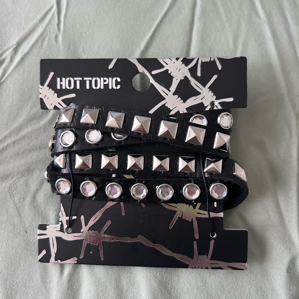 Hot Topic Black and Silver Stud Cuff